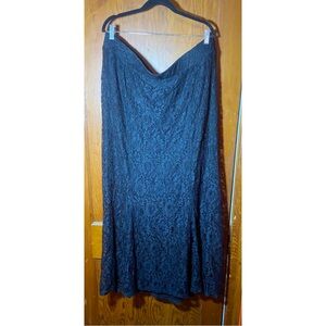 Torrid Skirt Maxi Full Length Lace Black Goth Grunge Punk 90s Plus Size Witchy